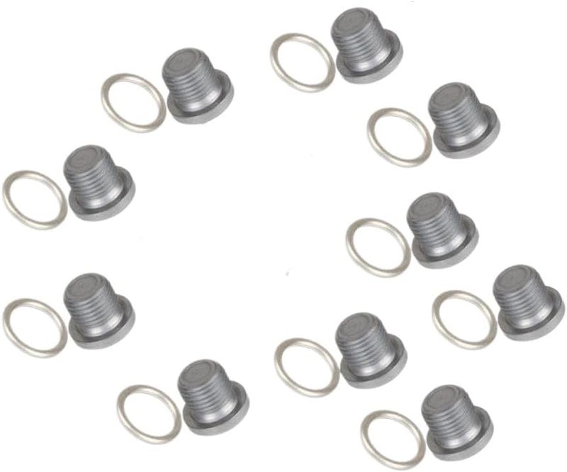 Engine Oil Pan Drain Plug Kit 10Pcs For Audi CC Q3 Q5 Q7 TT A3 A4 A5 A6 A7 A8 Models - Image 1